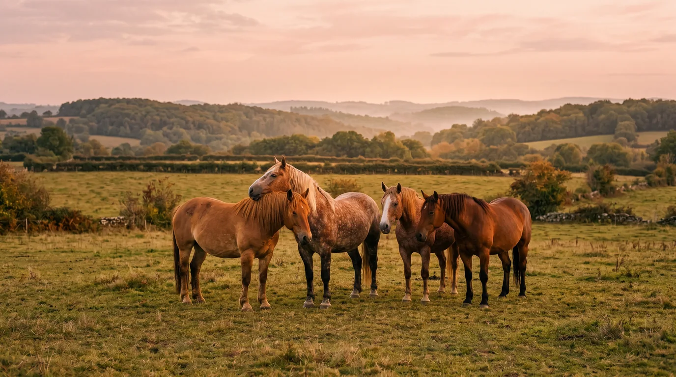 Les chevaux du Poney Club Equi-Libre en liberté, Haute-Vienne